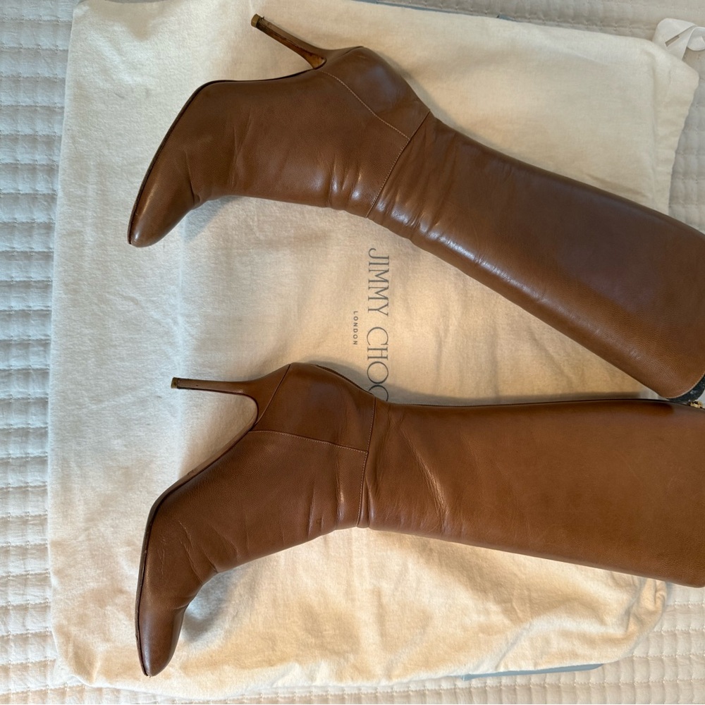 Jimmy Choo Tan Heeled Boots